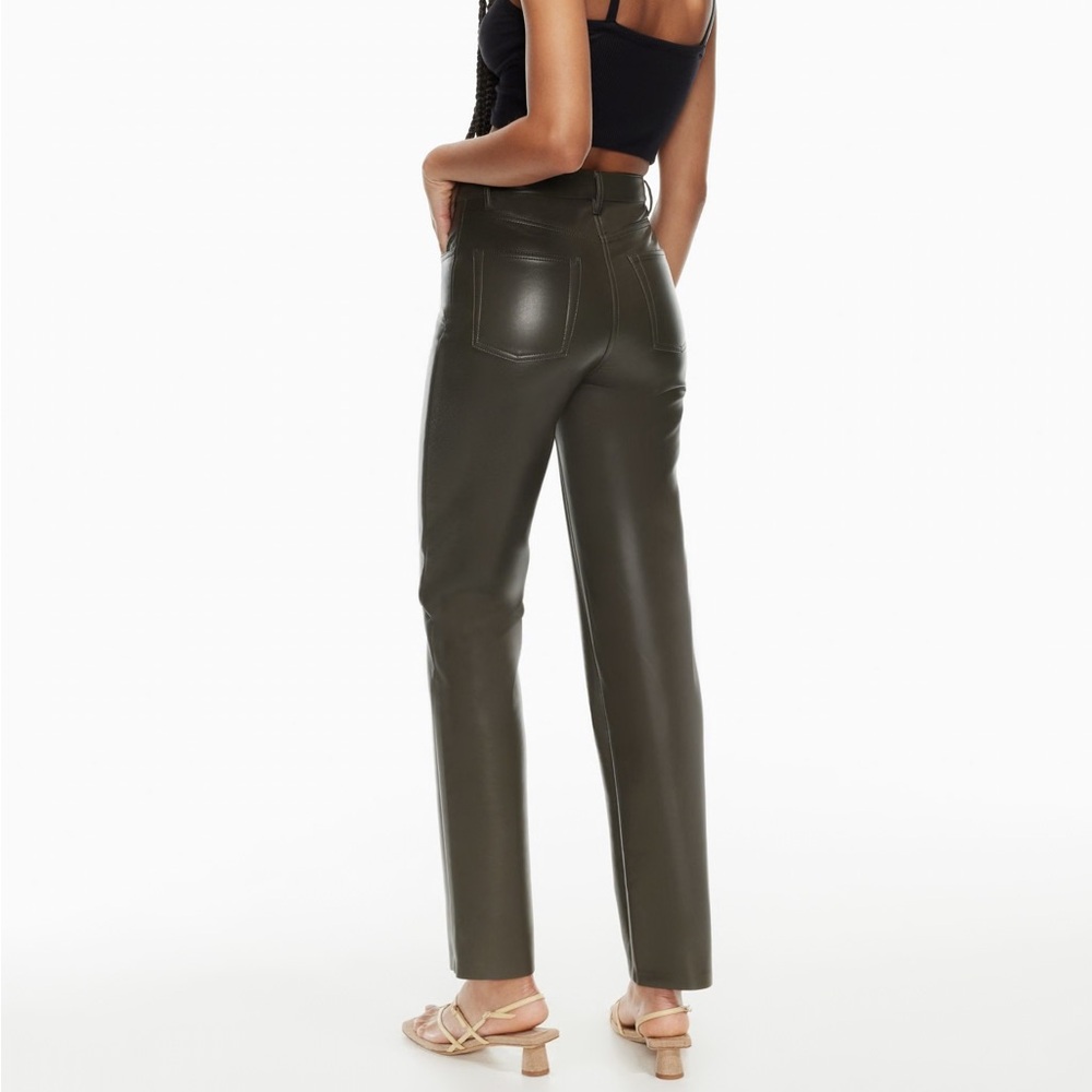 Wilfred (Aritzia) Melina Vegan Leather Pants - Dark Olive